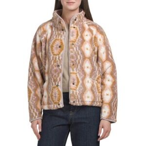 Lucky Brand Button Front Patterned
High Pile Fleece Jacket